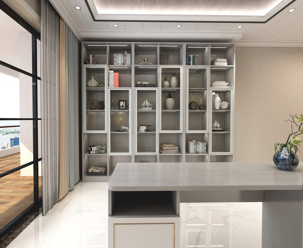 现代轻奢风格书橱
