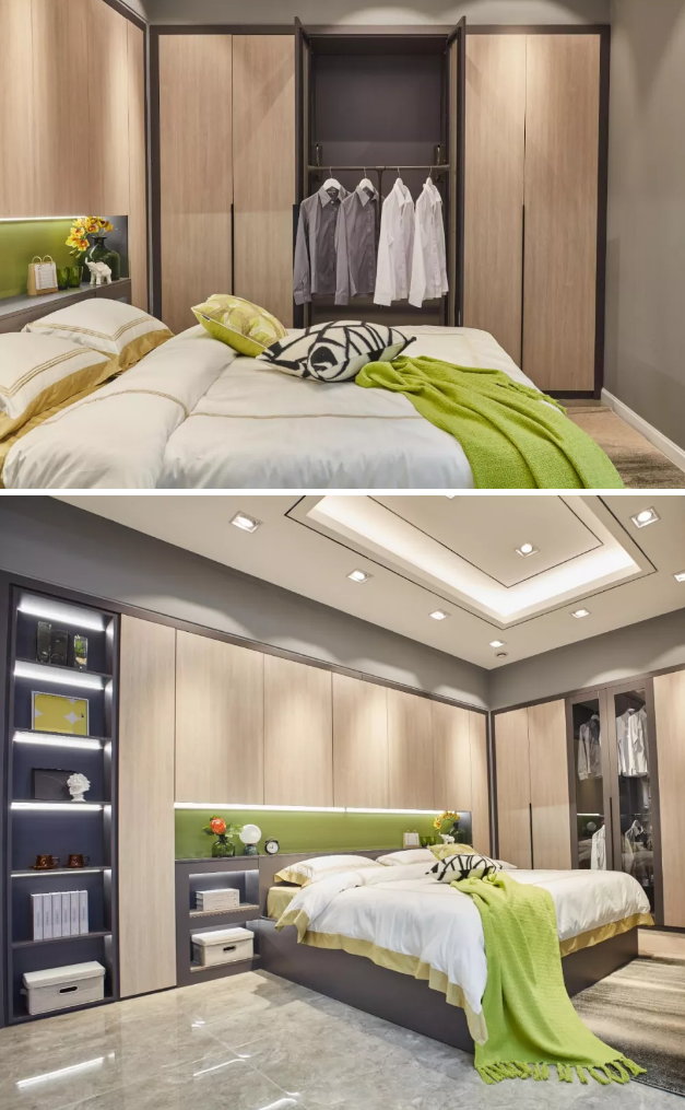 BBIN宝盈集团免漆生态板清风胡桃定造衣柜实拍