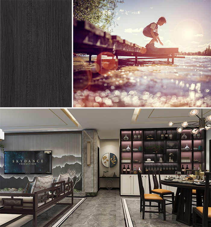 定造酒柜板材清波漾影